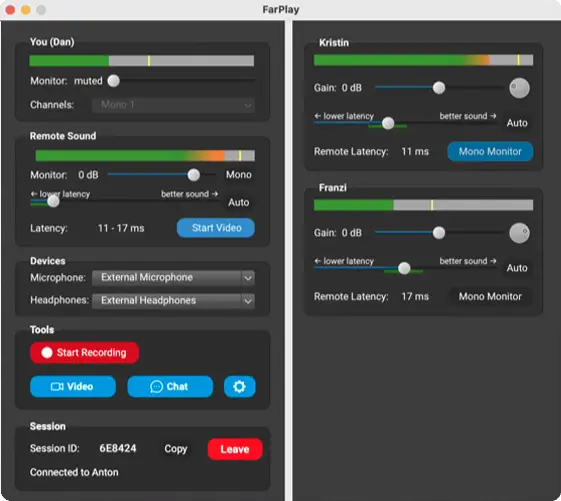 Interface de FarPlay