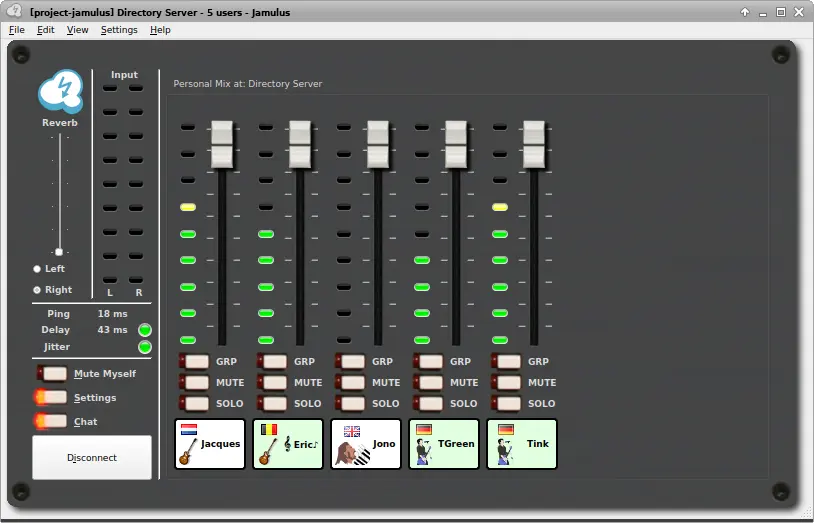 Interface de Jamulus