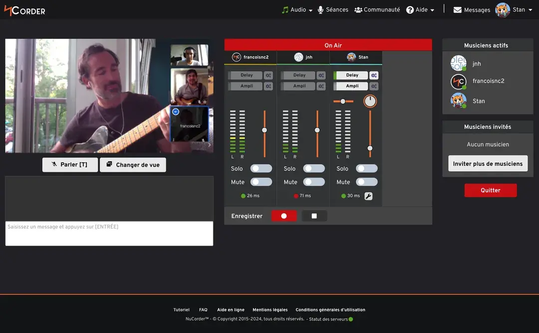 Interface de NUCorder